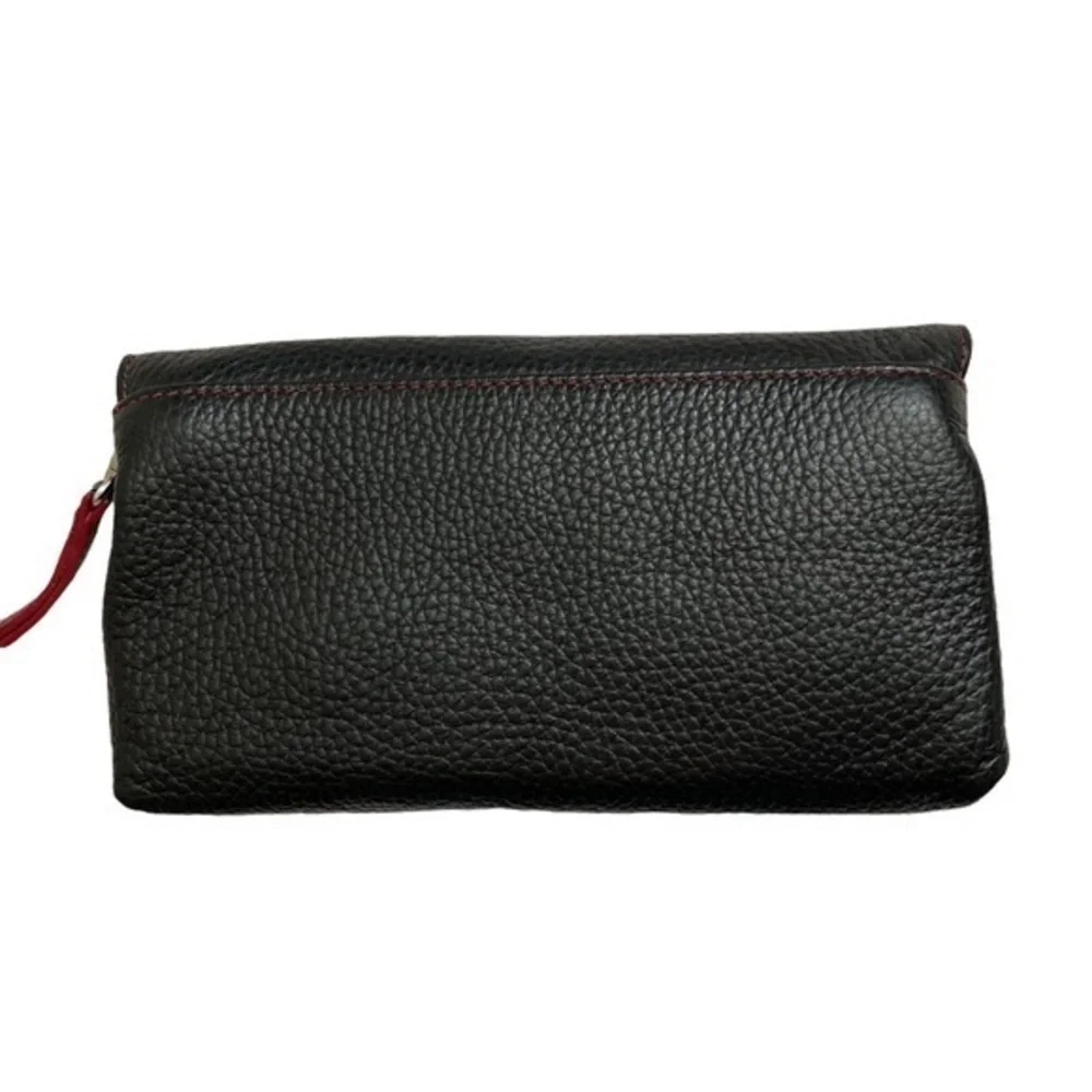 Borlino black Italian leather clutch bag wristlet